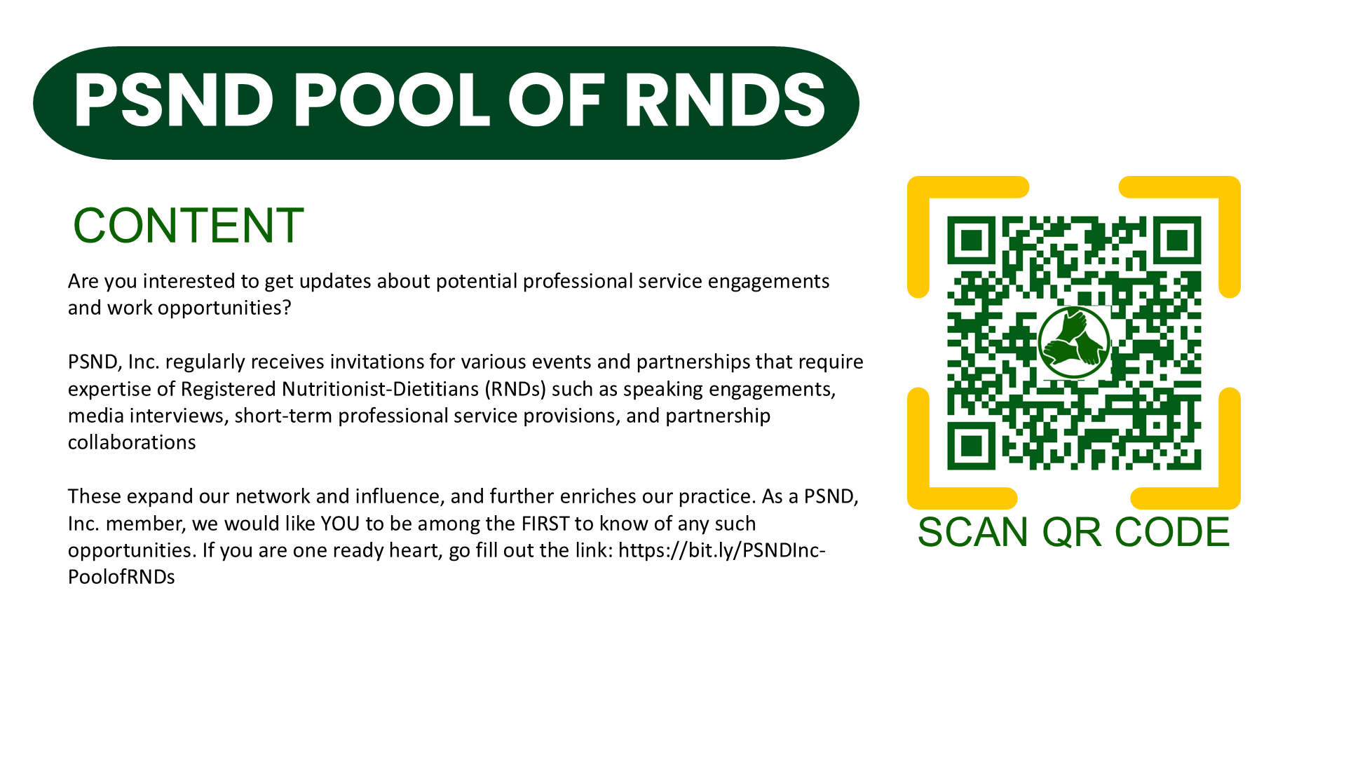 PSND Pool of RNDs