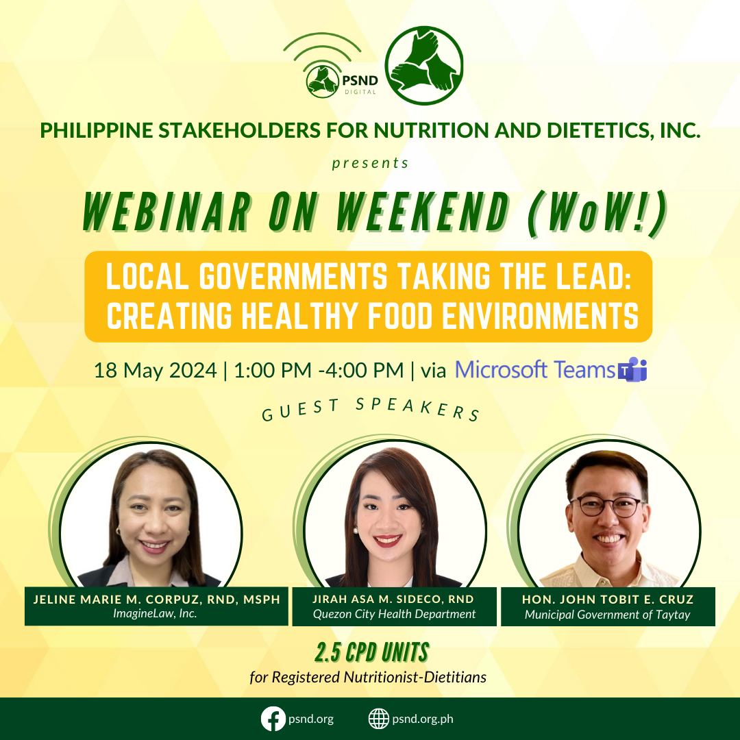 PSND Webinar on Weekend (WoW!) 2024 Series: Local Governments Taking the Lead: Creating Healthy Food Environments